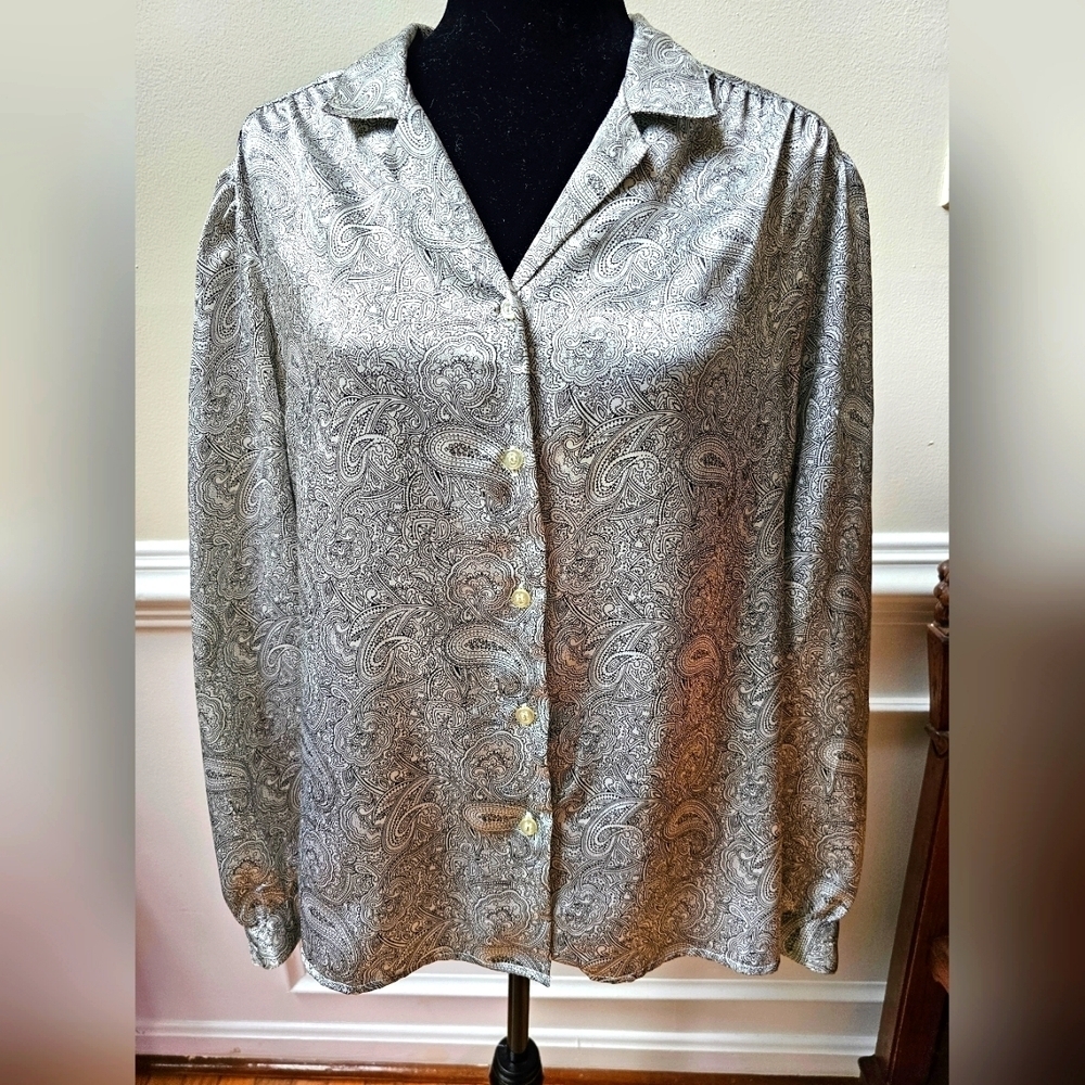 Vintage Leslie Fay Haberdashery Women's Blouse
